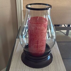 Candle holdder with  the candle from pottery barn